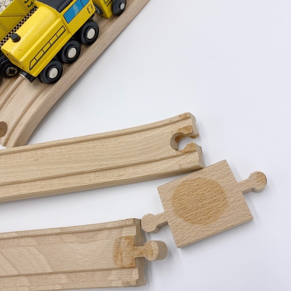 Assorted Wooden Trains & Train Tracks 20 Items In The Lot - Picture 6 of 14